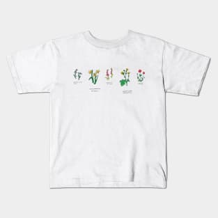 Wildflower illustration Kids T-Shirt